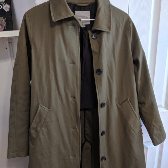everlane mac coat olive
